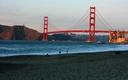 Baker Beach and the Golden Gate Bridge.